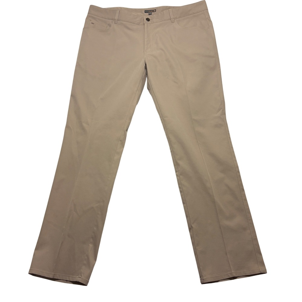 Peter Millar Crown Sport Mens 40x32 Khaki Performance Golf Pants EB66 Tan